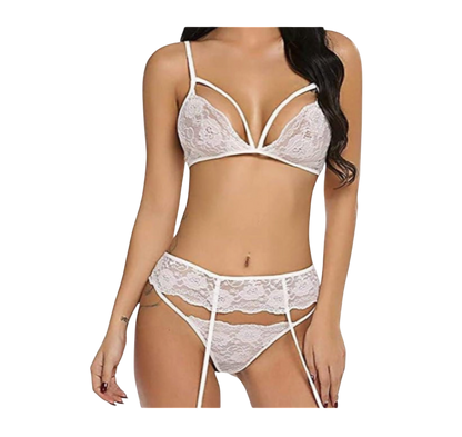 Set de Lencería con Liguero de Encaje