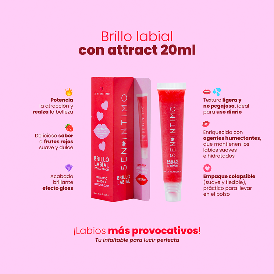 Brillo Labial Frutos Rojos con Pheromonas 20ml