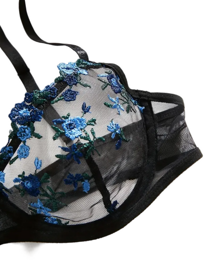 Set Rosa Encantadora - Negro con azul