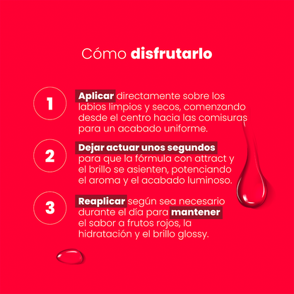 Brillo Labial Frutos Rojos con Pheromonas 20ml