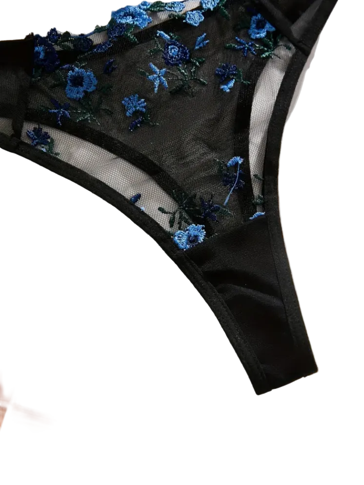 Set Rosa Encantadora - Negro con azul