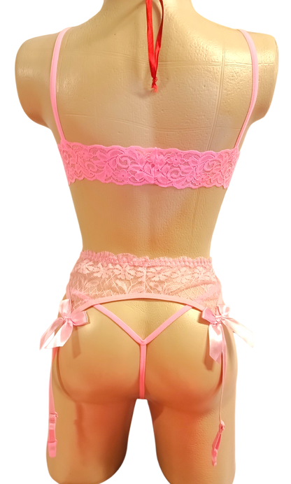 Set con Liguero Seduction - Rosa